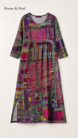 Oona | Denim Dress with Ethnic Patchwork