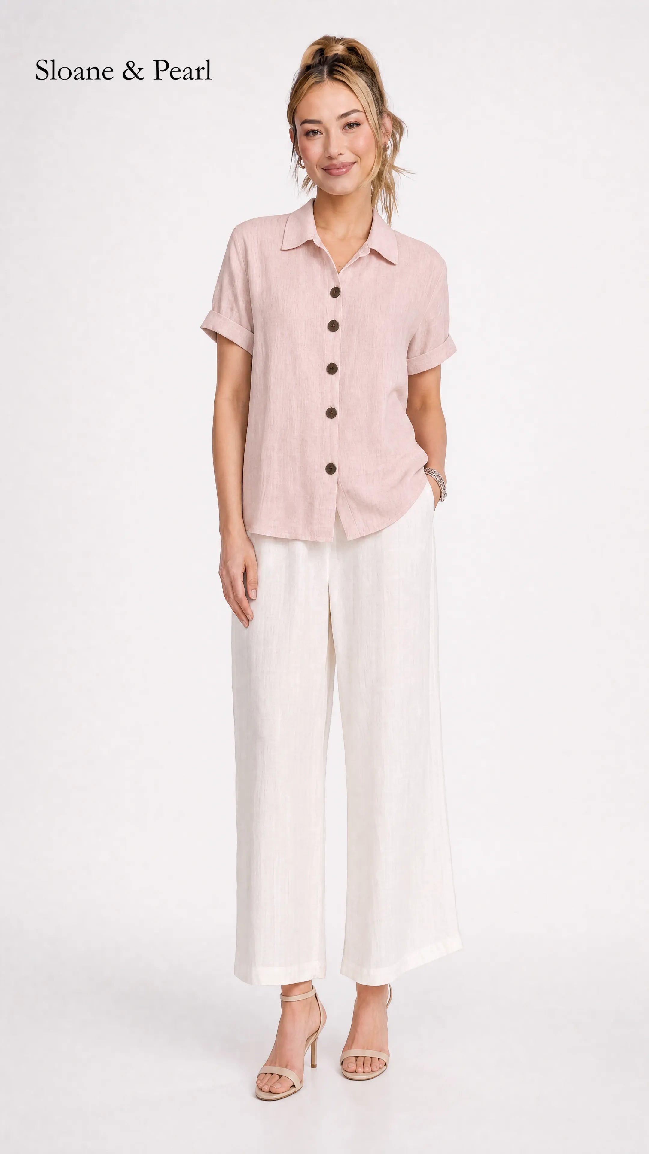 Sudie | Button-Front Cotton Blouse