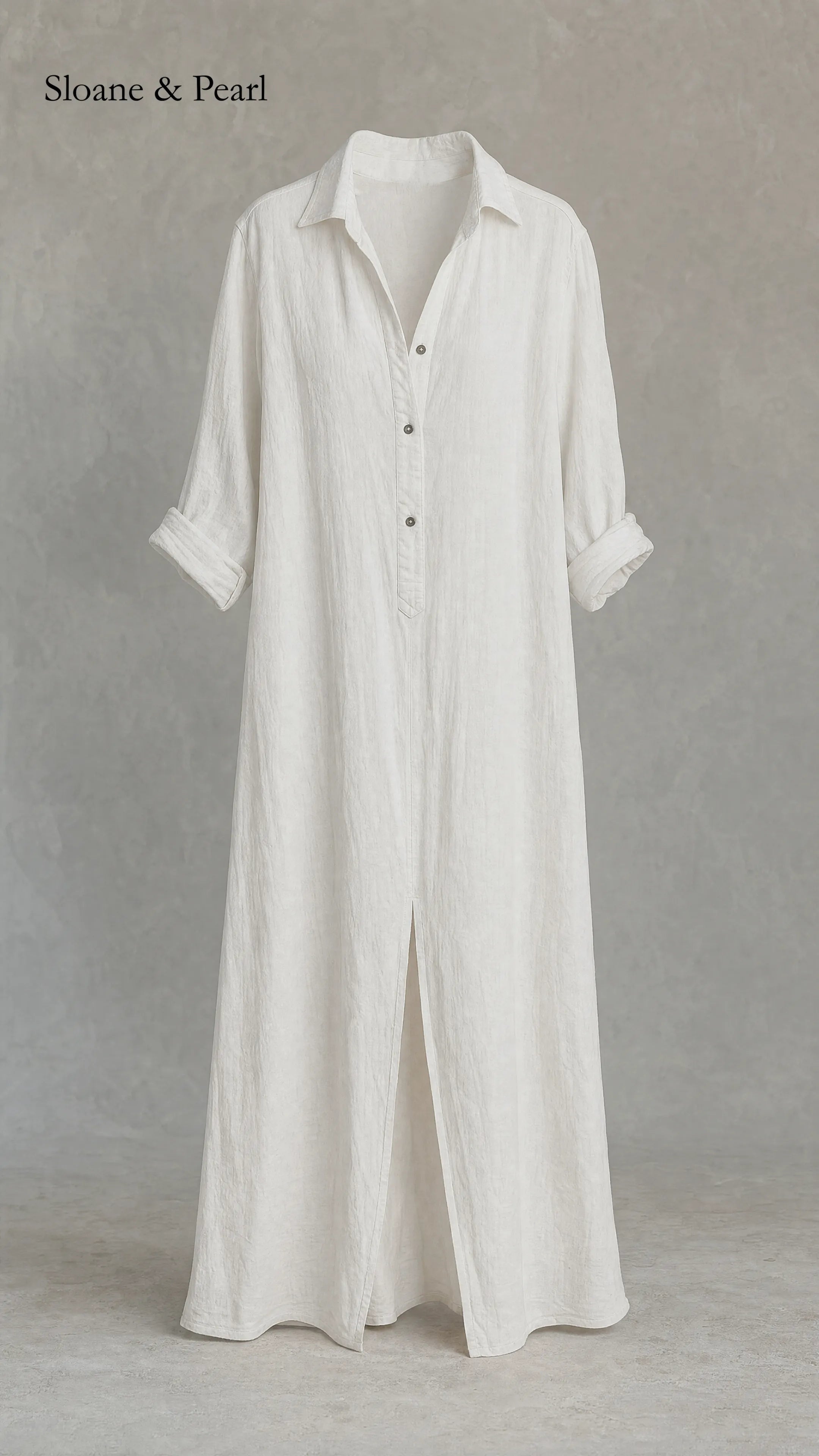 Francelia | Relaxed V-Neck Button Maxi