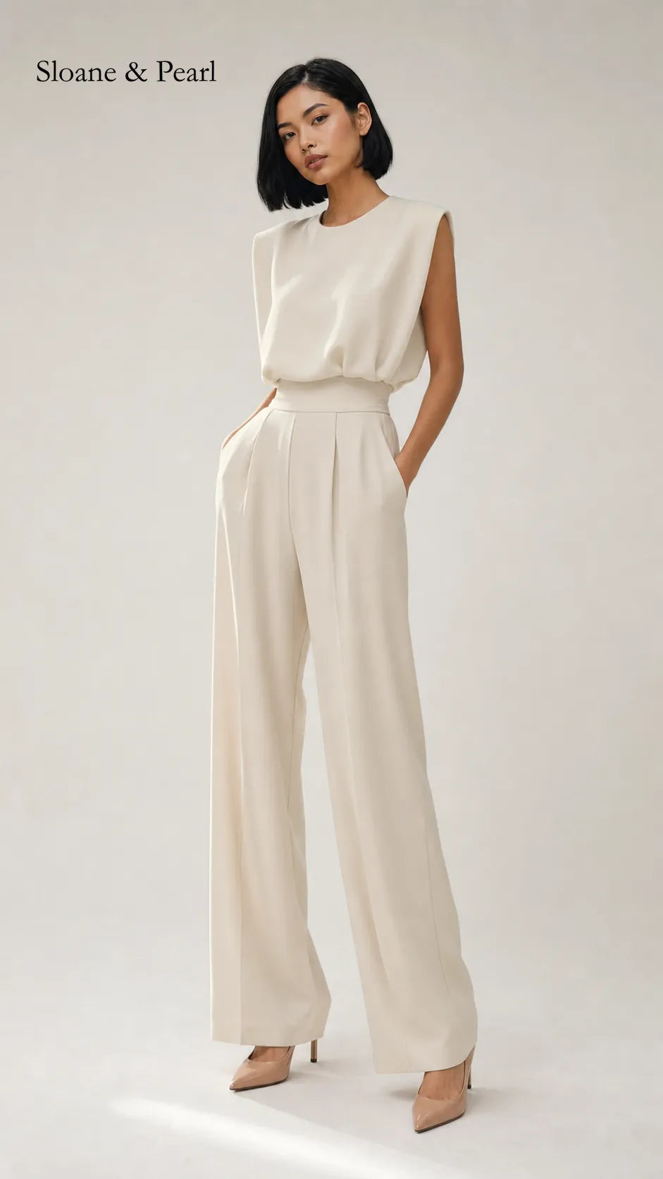 Kristina | Belted Fluid Jumpsuit