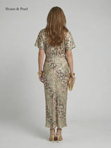 Santana | Abstract Print Twist-Waist Midi Dress