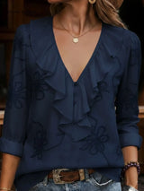 Shyanne | Vintage Floral Embroidered Frill Shirt