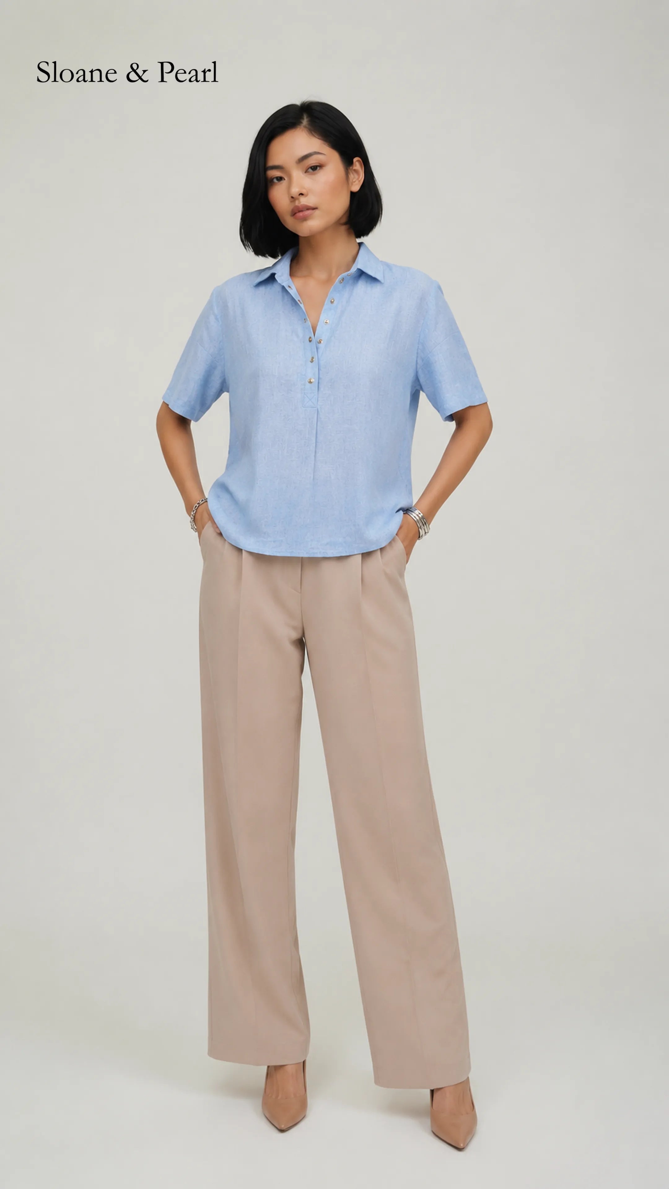 Celia | Collar Button-Down Blouse