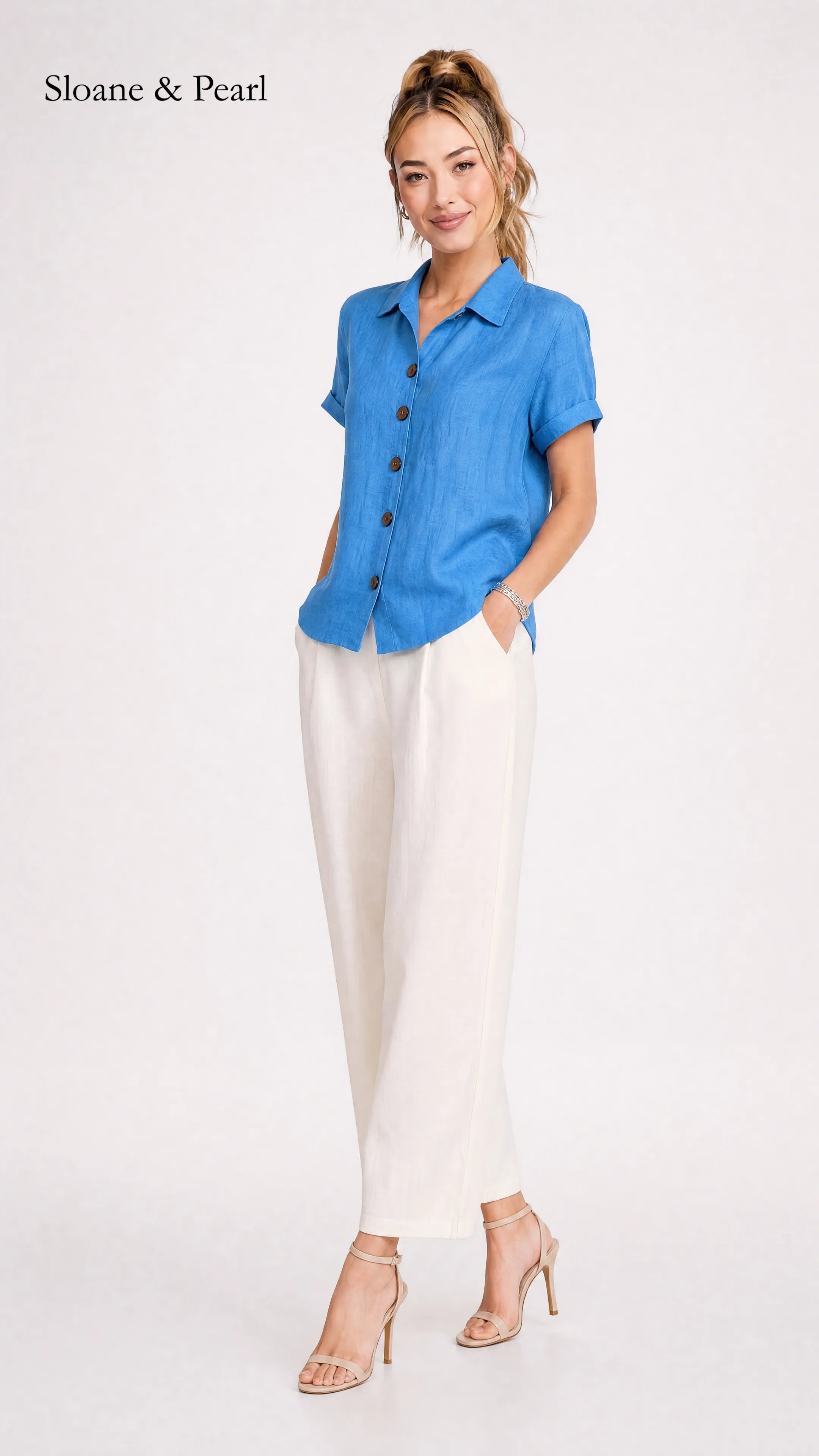 Sudie | Button-Front Cotton Blouse
