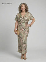 Santana | Abstract Print Twist-Waist Midi Dress