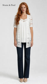Karla | Lace Short-Sleeve Blouse