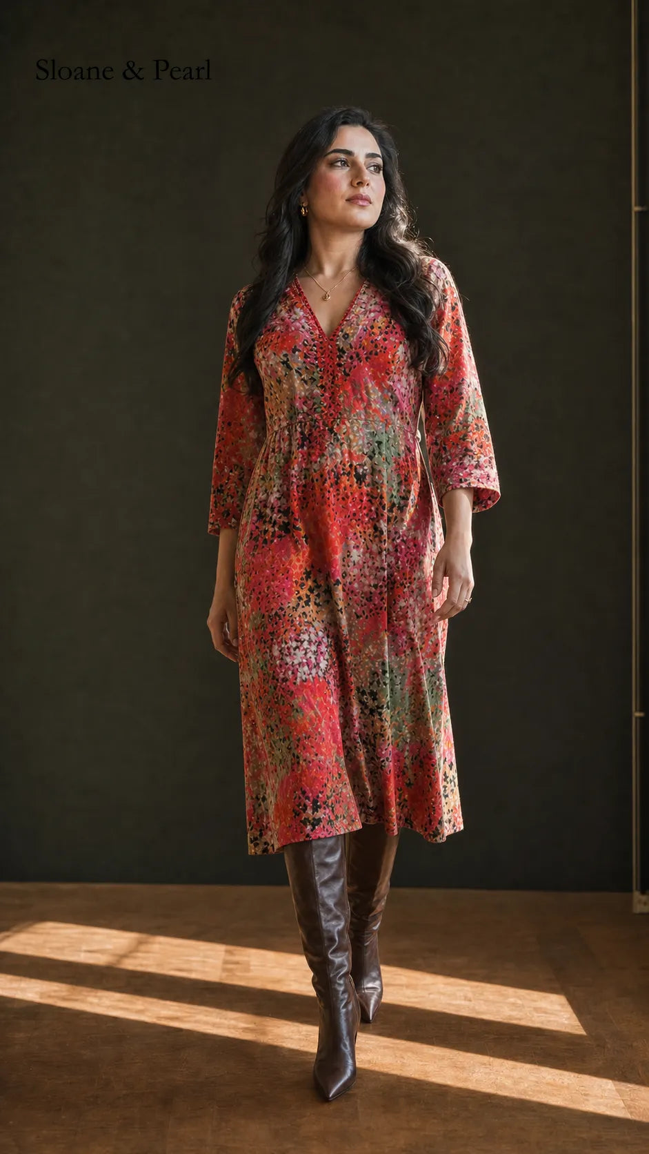 Vonnie | Vibrant Midi Dress Drape