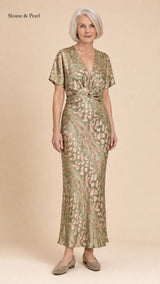 Santana | Abstract Print Twist-Waist Midi Dress