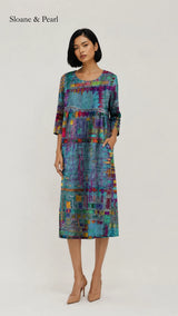 Oona | Denim Dress with Ethnic Patchwork