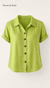 Sudie | Button-Front Cotton Blouse