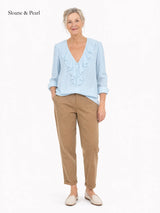 Shyanne | Vintage Floral Embroidered Frill Shirt