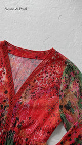 Vonnie | Vibrant Midi Dress Drape