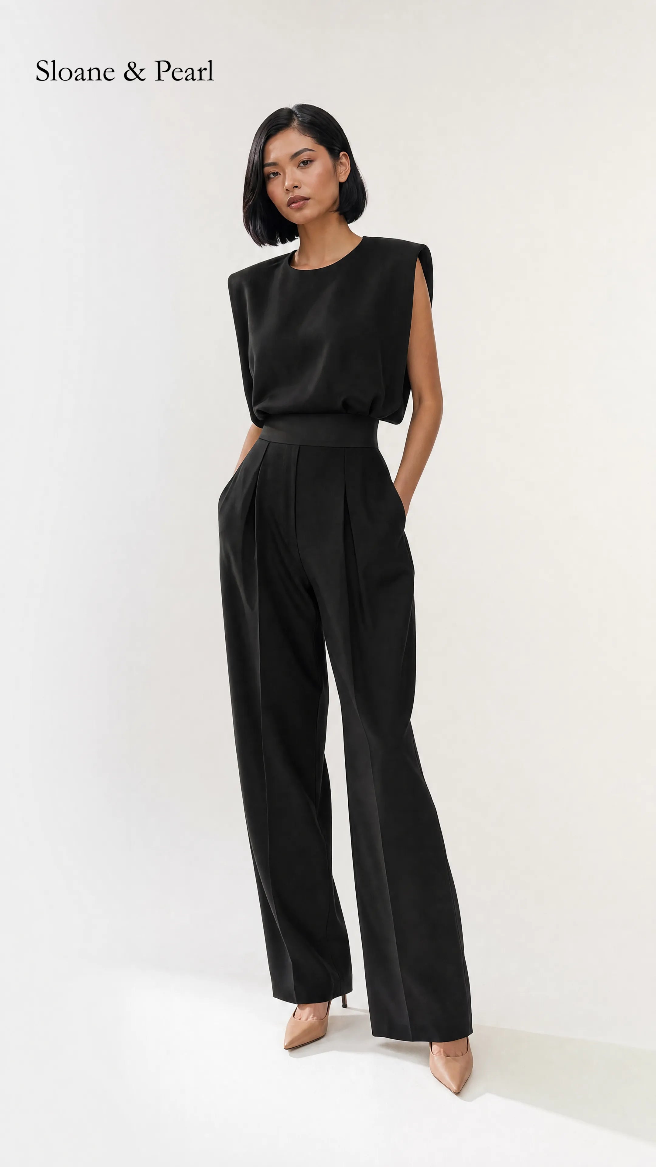 Kristina | Belted Fluid Jumpsuit