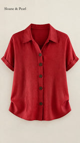 Sudie | Button-Front Cotton Blouse