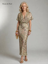 Santana | Abstract Print Twist-Waist Midi Dress