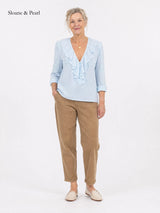 Shyanne | Vintage Floral Embroidered Frill Shirt