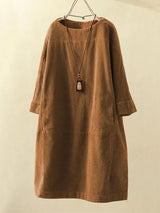 Eloise | Relaxed Corduroy Midi Dress