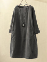 Eloise | Relaxed Corduroy Midi Dress