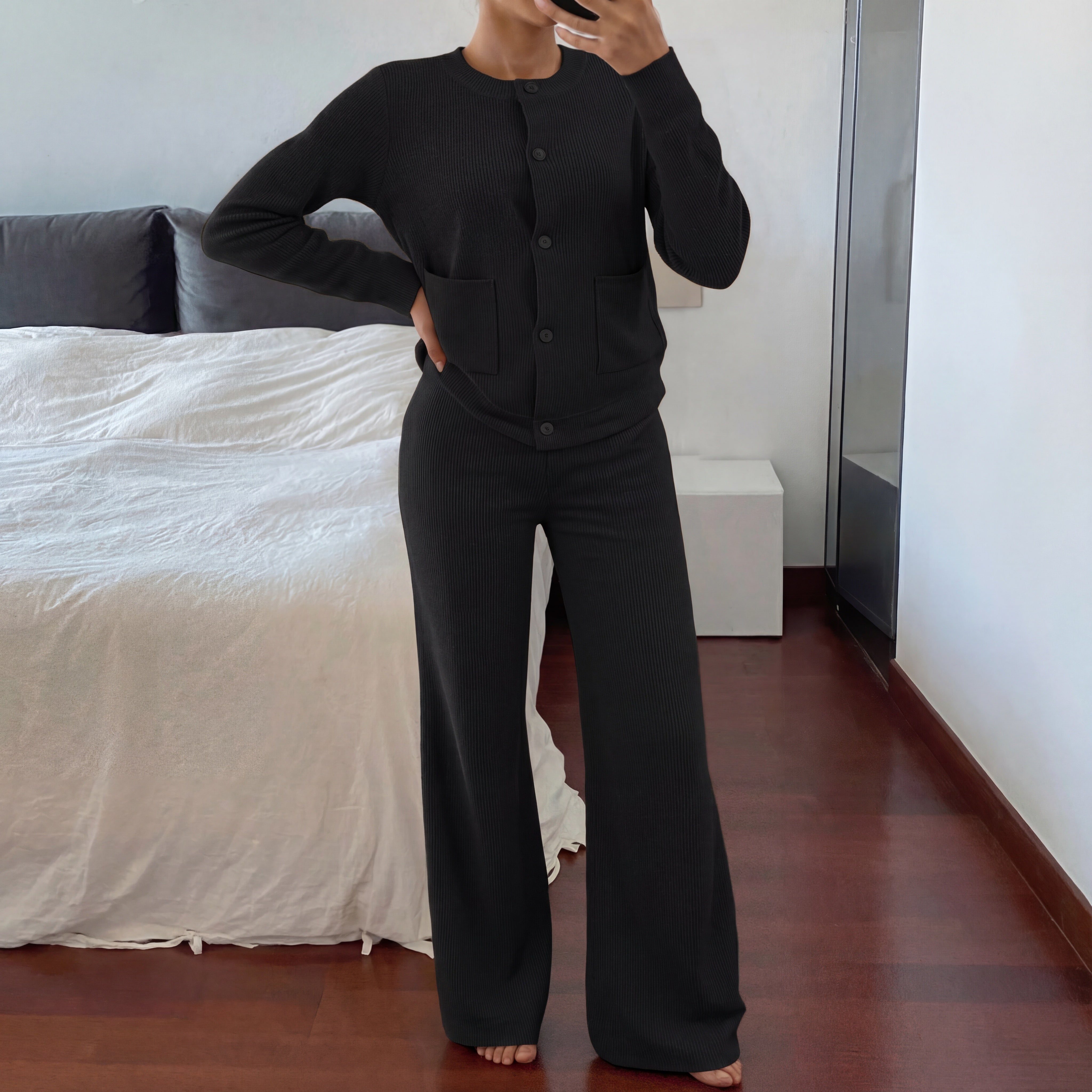 Céleste | Cozy Knit Wide-Leg Two-Piece Set