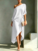 Susanna | One-Shoulder Silk-Blend Gown