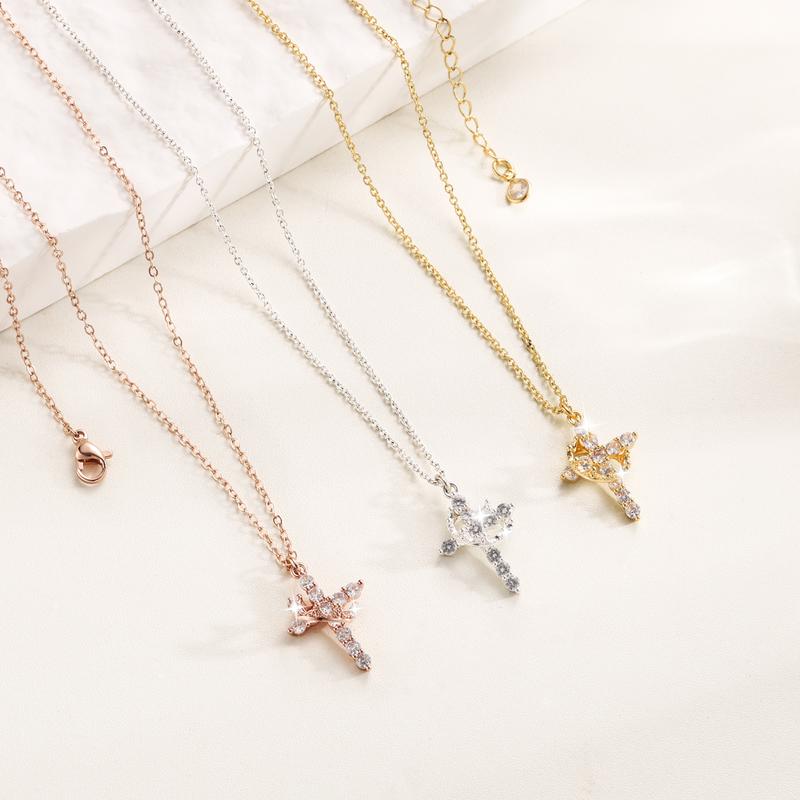 Quinn | Cross & Crown Pendant Necklace