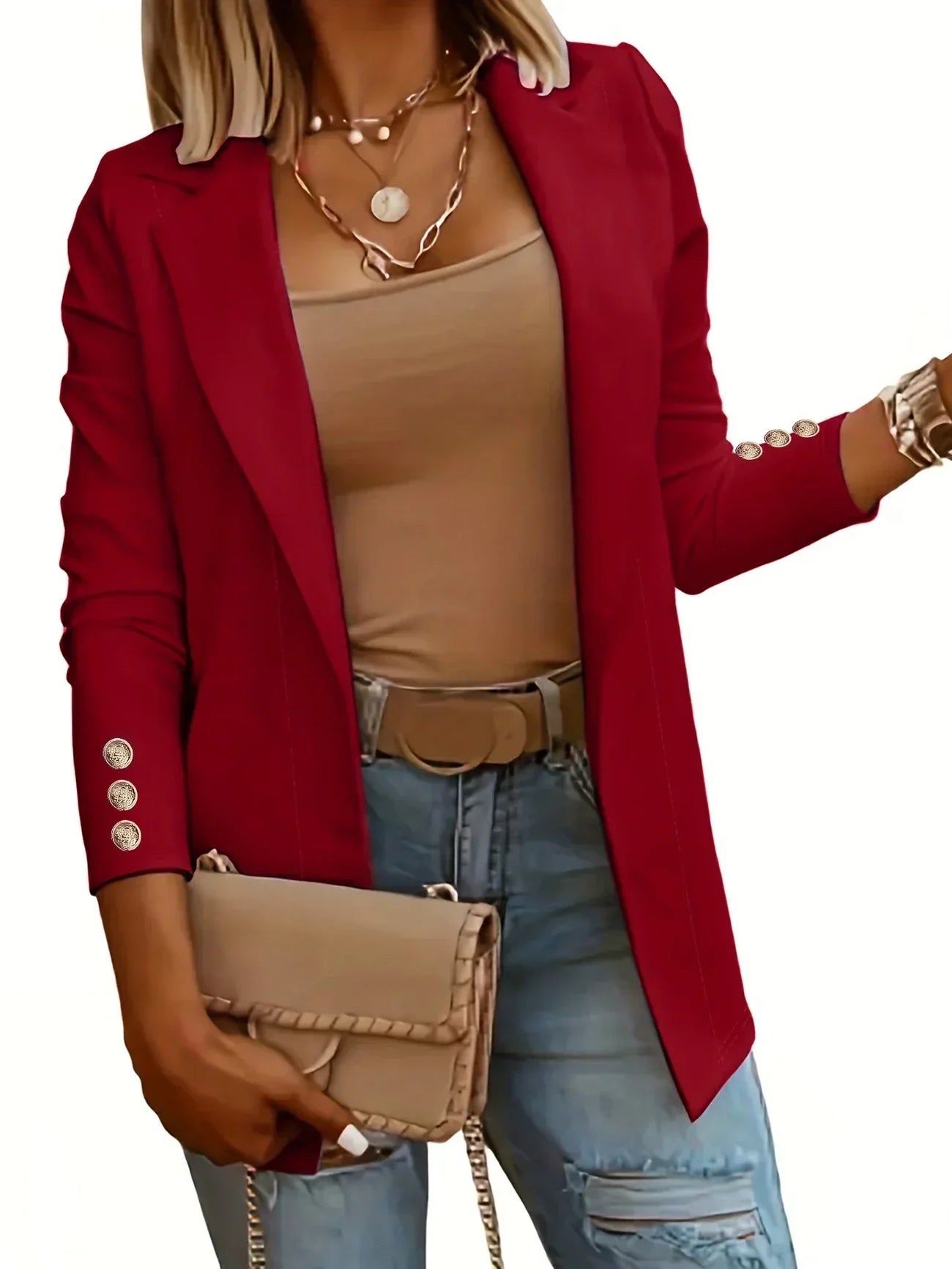 Céleste | Chic Open Front Draped Jacket