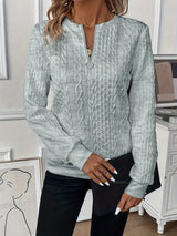 Céleste | Elegant Quarter-Zip Knit Sweater
