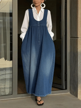 Eve | Loose Denim Vest Dress