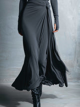 Temperance | Grey Knot-Front Maxi Dress