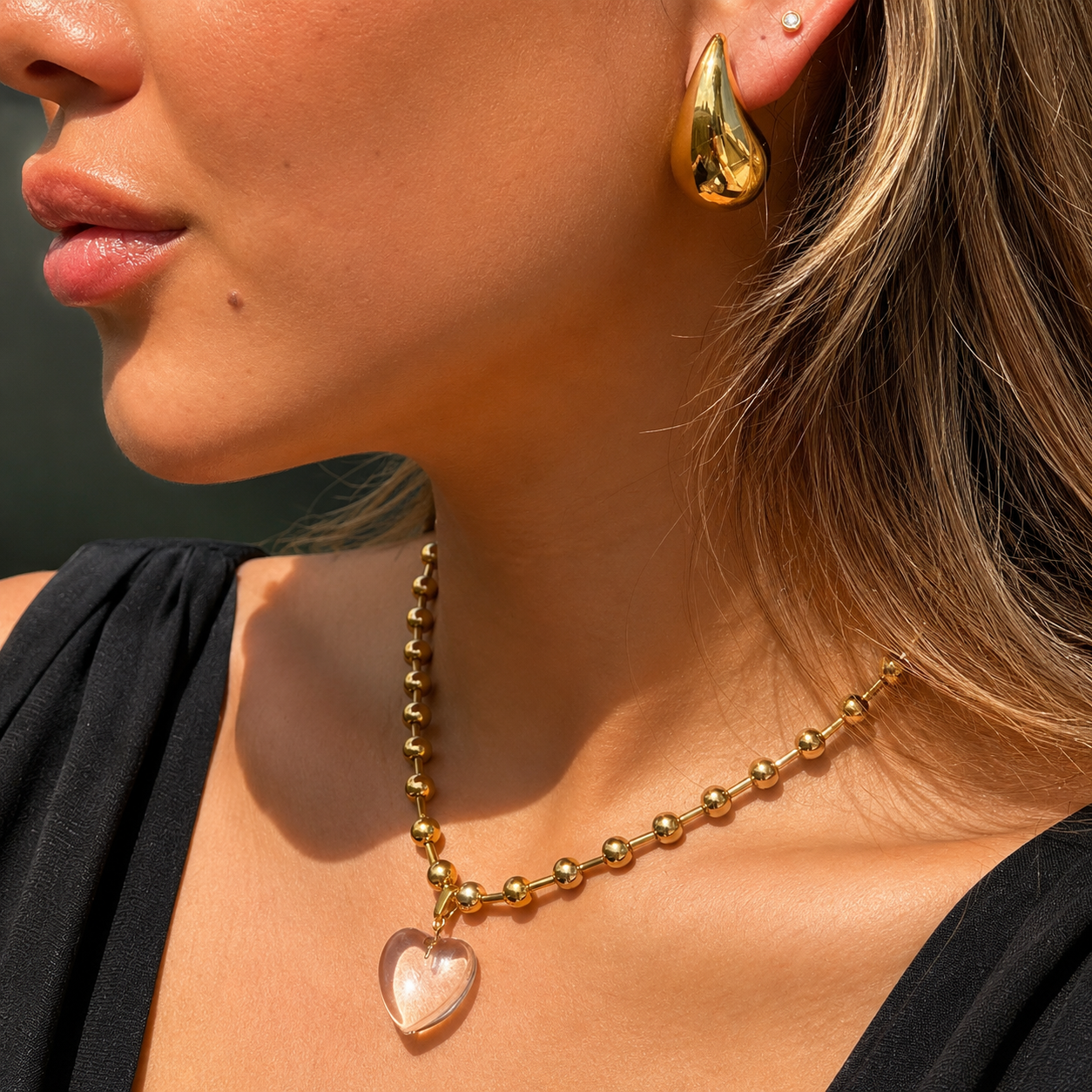 Dianne | Clear Heart Pendant Necklace