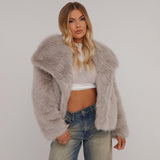 Vivienne | Oversized Collar Cropped Winter Jacket