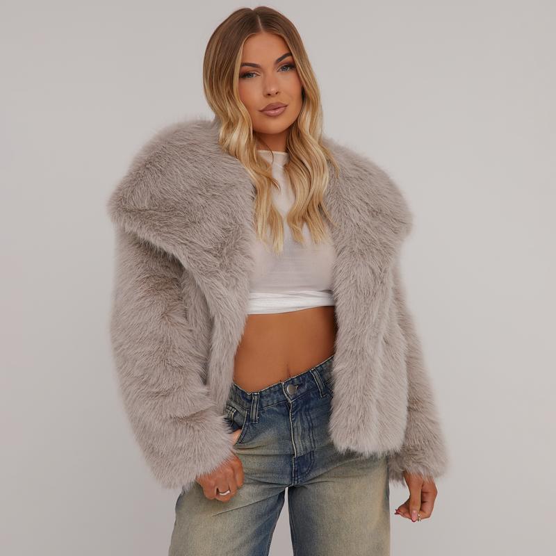 Vivienne | Oversized Collar Cropped Winter Jacket