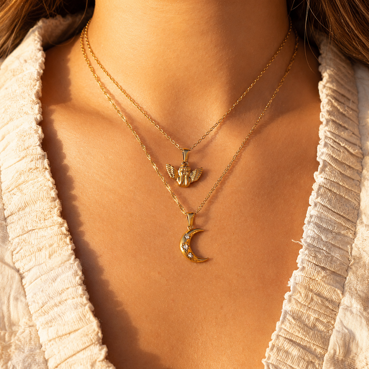 Priscilla | Crescent Moon Pendant Necklace