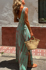 Dora | Printed Cutout Stretch Slit Dress