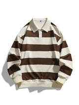 Camille | Striped Collar Long Sleeve Sweatshirt