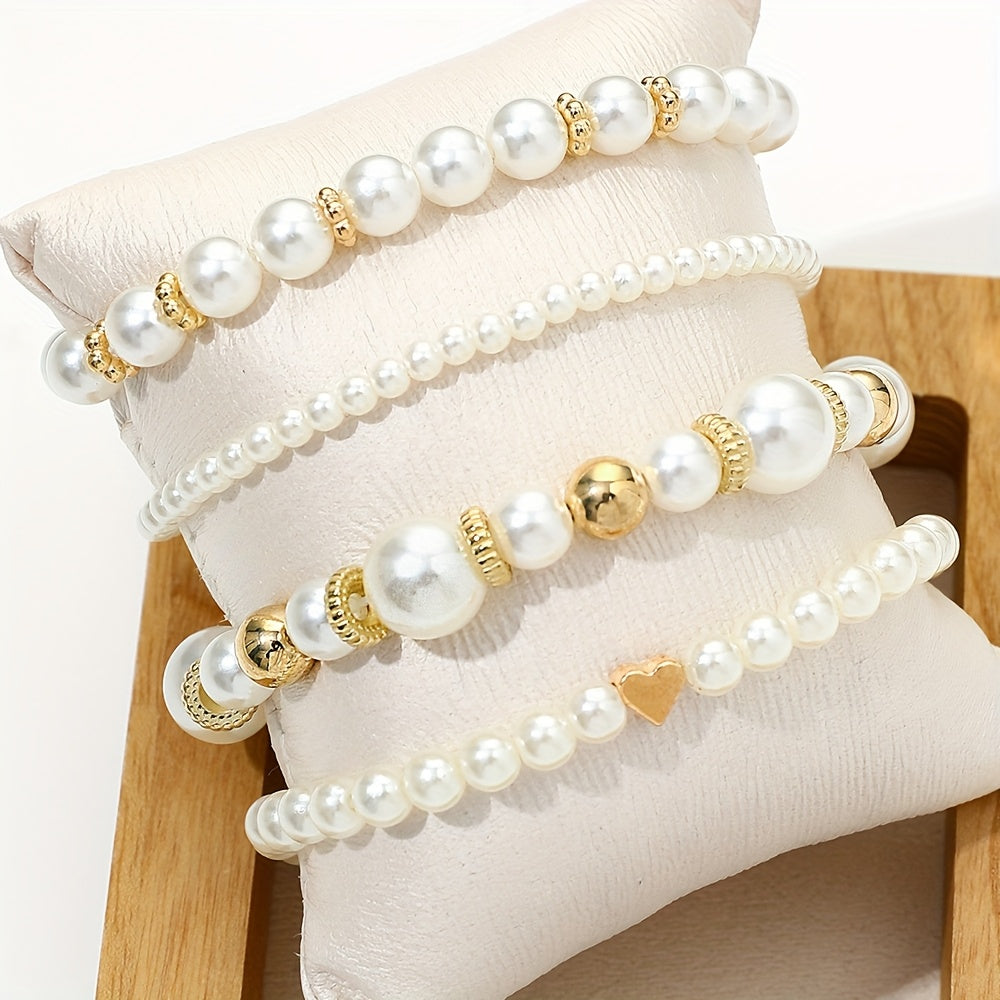 Lorraine | Pearl Heart Bracelet Set