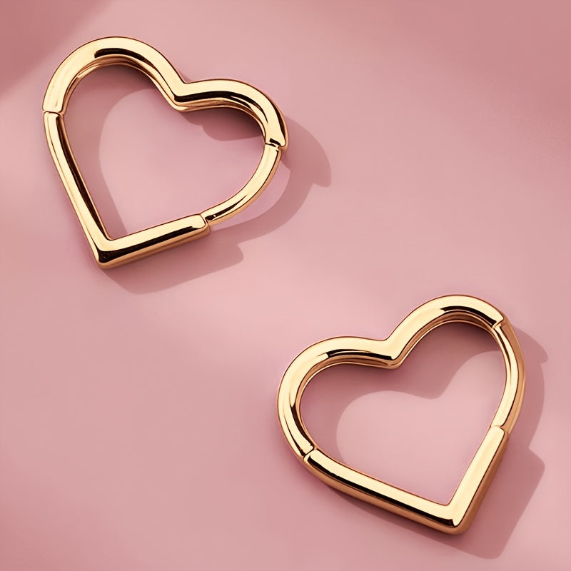 Danielle | Golden Heart Stainless Steel Earrings