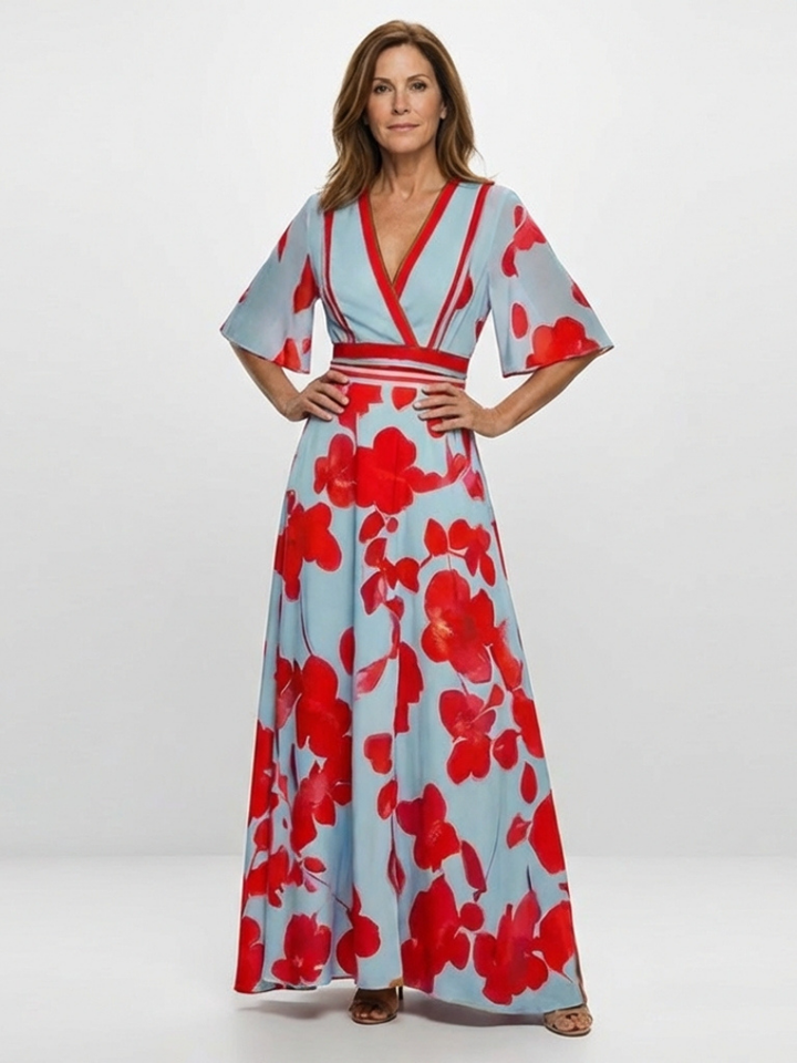 Wilder | V-Neck Floral Maxi Dress