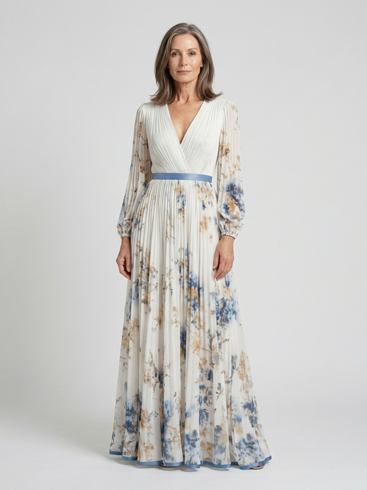 Marsha | Floral Maxi Dress with Long Sleeves