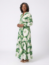 Halona | Maxi Dress Long Sleeve Waist Buttons