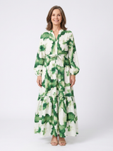 Halona | Maxi Dress Long Sleeve Waist Buttons