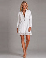 Hailee | Bohemian Eyelet Hem Mini Dress