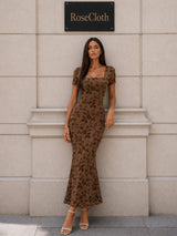 Montana | Floral Square Neck Mermaid Maxi Dress