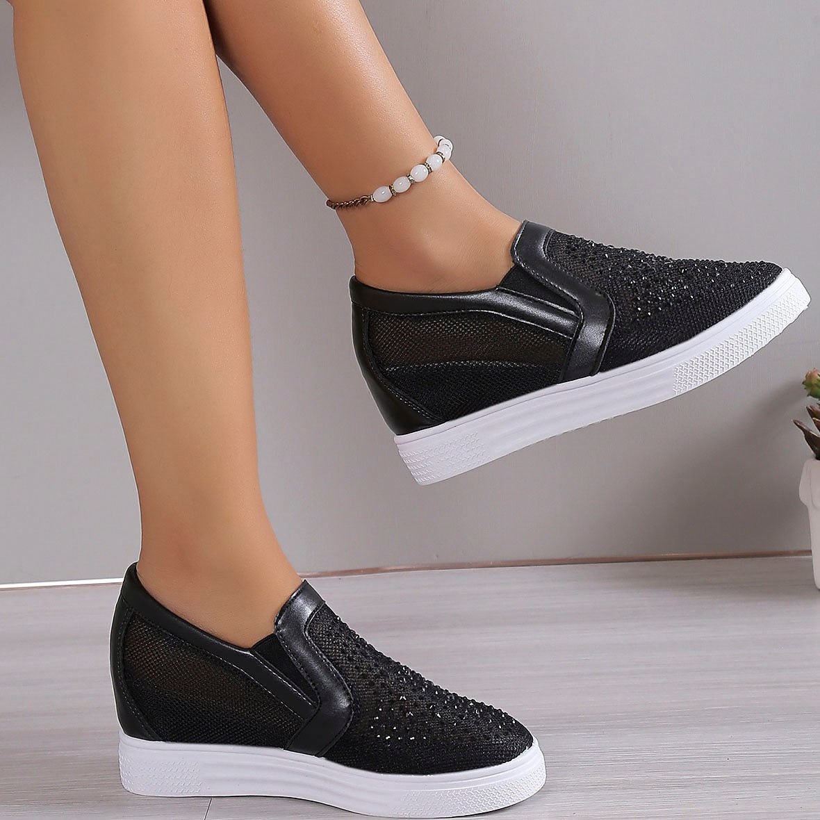 Celeste | Crystal Embellished Sparkle Sneakers