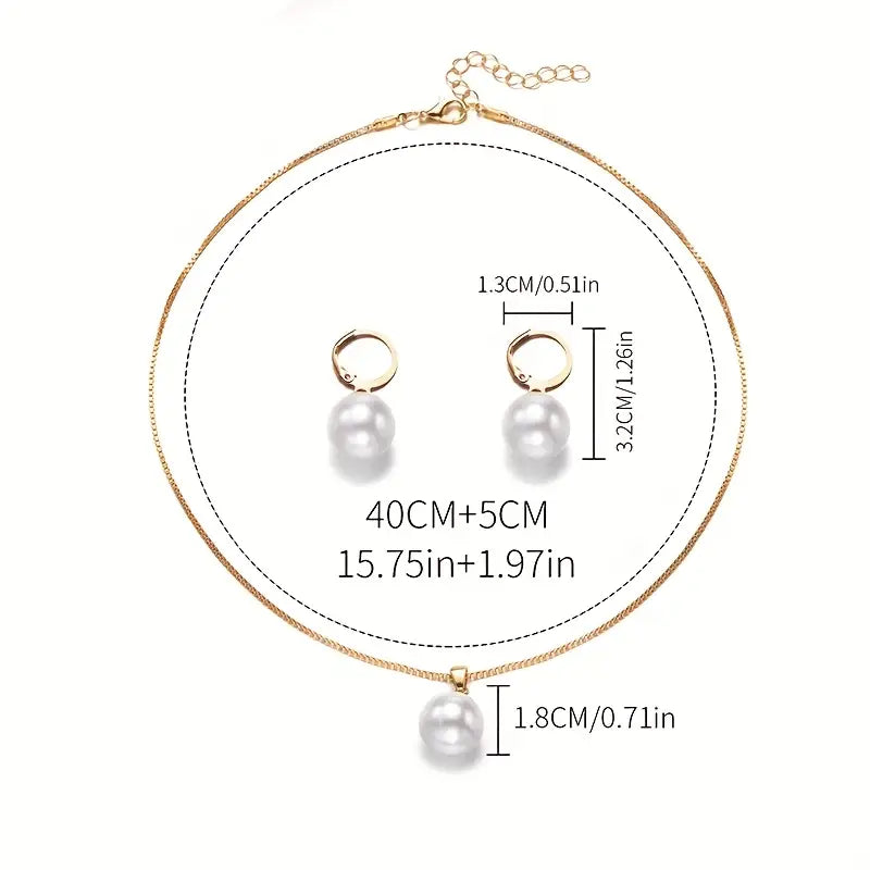 Keesha | Pearl Jewelry Set Gold-Tone