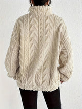 Elara | Cable-Knit Fleece Half-Zip Sweater