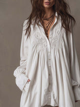 Calissa | Lace Eyelet Mini Shirt Dress