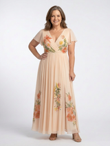 Franchesca | V-Neck Pleated Maxi Dress