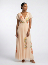 Franchesca | V-Neck Pleated Maxi Dress