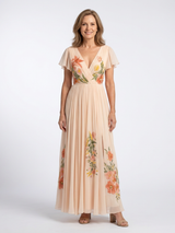 Franchesca | V-Neck Pleated Maxi Dress
